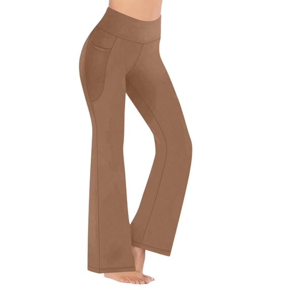 Turilly Women's Cozy Fleece Lined Flare Leggings High Waisted Thermal Yoga Pants for Winter Wear
