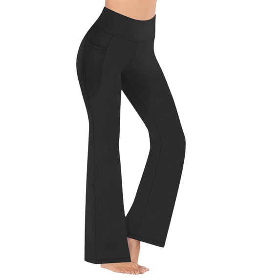 Turilly Women's Cozy Fleece Lined Flare Leggings High Waisted Thermal Yoga Pants for Winter Wear