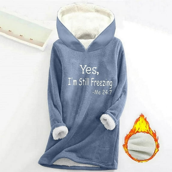 Turilly Women's Digital Printed and Thickened Fashionable Casual Long Sleeved Hooded Round Neck Sweatshirt
