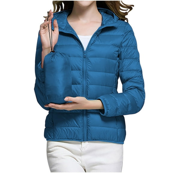 Turilly Women's Down Jacket Lightweight Hooded Lightweight Down Jacket Women's Medium Long Lightweight Slim Large Size Thin Jacket