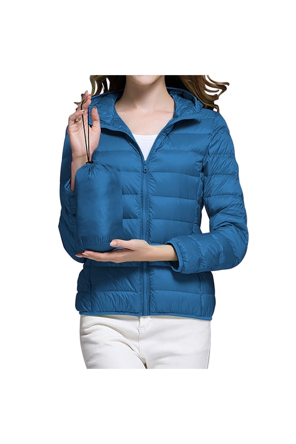 Women's Down Jacket Lightweight Hooded Lightweight Down Jacket Women's Medium Long Lightweight Slim Large Size Thin Jacket