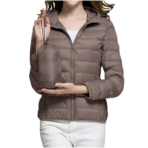 Turilly Women's Down Jacket Lightweight Hooded Lightweight Down Jacket Women's Medium Long Lightweight Slim Large Size Thin Jacket