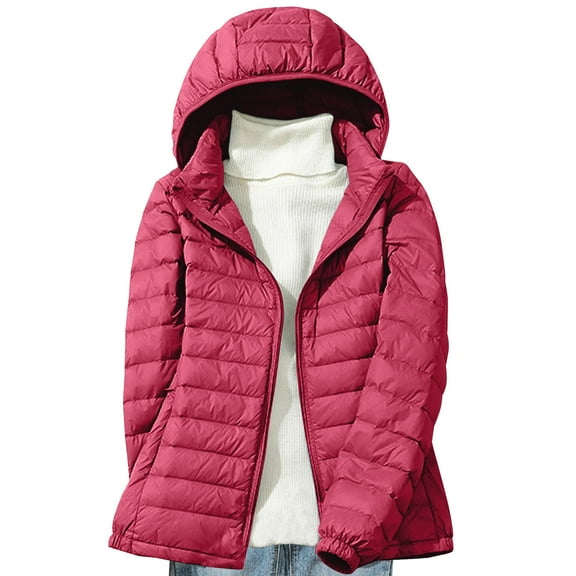 Turilly Women's Down Jacket Lightweight Hooded Short Korean Style Extra Large Size Plus White Down Warm Jacket