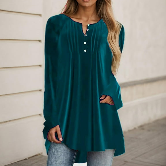 Turilly Women's Fashion Solid Loose Long Sleeve T-shirt Pullover Tops