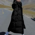 thumbnail image 1 of Turilly Women's Long Sleeved Woolen Cotton Jacket Pocket Zipper Medium Length Hooded Jacket, 1 of 3