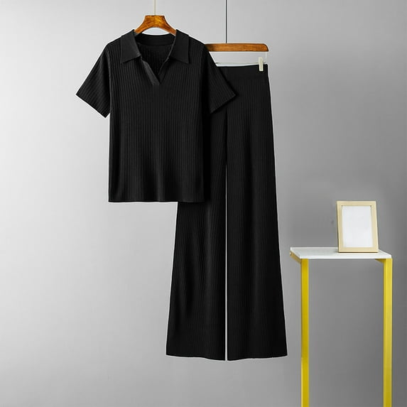 Turilly Women's Plus Size Clothes Women Summer Pants Printing Short Sleeved Shirt Casual Two Piece Sui