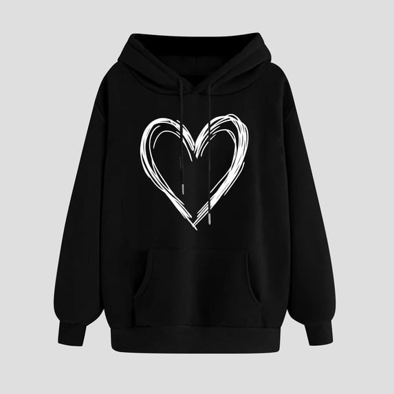 Turilly Women's Printed Off Shoulder Sleeves Long Sleeved Top Hooded Sweatshirt