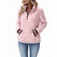 thumbnail image 1 of Turilly Women's Soft Half-Zip Fuzzy Fleece Pullovers Loose Stand-Collar Sweaters For Casual And Everyday Style, 1 of 6
