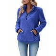 thumbnail image 1 of Turilly Women's Soft Half-Zip Fuzzy Fleece Pullovers With Ribbed Cuffs And Kangaroo Pocket For Casual And Everyday Style, 1 of 6