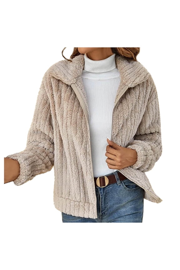 Women's Spring and Winter New Striped Cardigan Short Coat