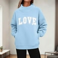 thumbnail image 1 of Turilly Women's Winter Printed High Neck Long Sleeved Hoodless Sweatshirts Without Hat Pocket Hoodie, 1 of 5