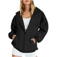 thumbnail image 1 of Turilly Women's Zip Up Jacket Sweatshirts Oversized Fleece Long Sleeve With Pockets Fall Casual Preppy Teen Girls Outfit, 1 of 5