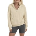 thumbnail image 1 of Turilly Womens Fuzzy Fleece Sherpa Pullovers Women's Loose Colored Fleece Half-Zip Raglan Long-Sleeved Hooded Sweatshirt, 1 of 5