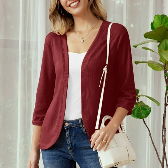 Turilly Womens Jackets Ladies Clearance, Fashion Woman Long Sleeve T-Shirt Autumn Open Front Outerwear Solid Blouse Coat Tops Cardigan