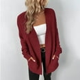 thumbnail image 1 of Turilly Womens Jackets Ladies Fashion Women Casual Pockets Long Sleeve Casual Solid Coat Cardigan Blouse, 1 of 6