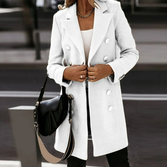 Turilly Womens Jackets Ladies Woman Artificial Wool Elegant Blend Coat Slim Female Long Coat Outerwear Jacket