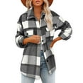 thumbnail image 1 of Turilly Womens Jackets Ladies Women Autunm and Winter Plaid Printed Long Sleeve Turn-down Collar Suit Cardigan Woolen Coat Tops, 1 of 6