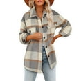 thumbnail image 1 of Turilly Womens Jackets Ladies Women Autunm and Winter Plaid Printed Long Sleeve Turn-down Collar Suit Cardigan Woolen Coat Tops, 1 of 8