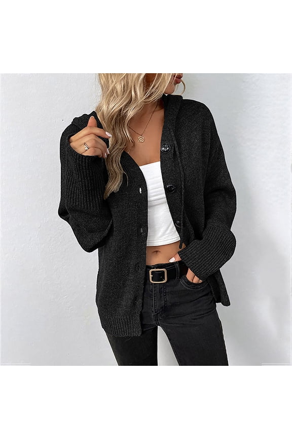 Womens Jackets Ladies Women Loose Dark Color Rope Knitting Cardigan Jacket