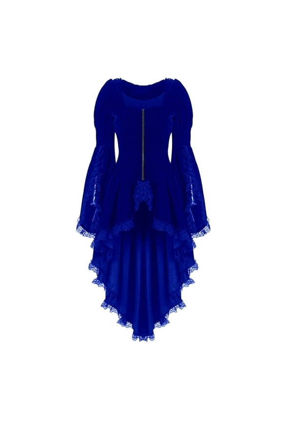 Womens Jackets Ladies Women Vintage Long-sleeved waist Back Bandage Lace Stitching Jacket OverCoat