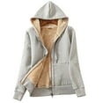 thumbnail image 1 of Turilly Womens Jackets Ladies Clearance, Women's Long Hoodies Coats Tunic Winter Warm Fleece Sherpa Lined Zip Up Hooded Sweatshirt Jacket Coat, 1 of 7