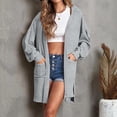 thumbnail image 1 of Turilly Womens Jackets Ladies Women's Solid Color Long Pocket Hood Solid Color Lantern Sleeve Long Sleeve Cardigan, 1 of 5
