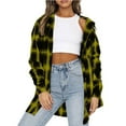 thumbnail image 1 of Turilly Womens Jackets Ladies Women's Spring and Autumn Lapel Top Loose Casual Buttoned Long Sleeve Plaid Shirt Jacket, 1 of 8