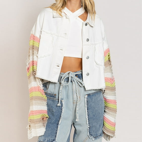 Turilly Womens Jackets Ladies Women Fashion Casual Pockets Long Sleeve Tops Jacket Denim Outwear