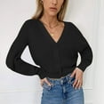 thumbnail image 1 of Turilly Womens Jackets Ladies Women Loose Solid Color Soli V-Neck Lantern Sleeve Button Knit Cardigan Top, 1 of 8