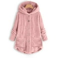thumbnail image 1 of Turilly Womens Jackets Ladies Women Plus Size Button Plush Tops Hooded Loose Cardigan Wool Coat Winter Jacket, 1 of 7
