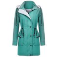 thumbnail image 1 of Turilly Womens Jackets Ladies Women Solid Rain Jacket Outdoor Plus Size Waterproof Hooded Windproof Loose Coat, 1 of 4