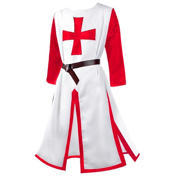 Turilly Womens Jackets Ladies Women's Medieval-StyleTunic Halloween Cross Coat Trench Coat Halloween Costume