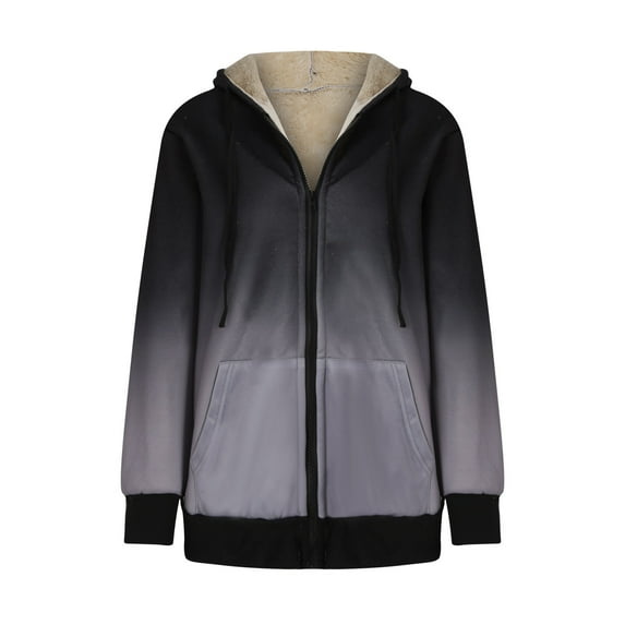 Turilly Womens Jackets Ladies Women's Turtleneck Hoodie with Pockets Jackets Warm Plush Pullover Zipper Drawstring Sweatshirt Coat