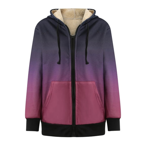 Turilly Womens Jackets Ladies Women's Turtleneck Hoodie with Pockets Jackets Warm Plush Pullover Zipper Drawstring Sweatshirt Coat