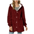 thumbnail image 1 of Turilly Womens Long Sleeve Hooded Coats Winter Loose Solid Warm Pocket Blouse Coat, 1 of 5