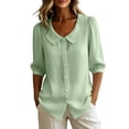 thumbnail image 1 of Turilly Womens Peter Pan Collar Cardigans with Button Front And Puff Short Sleeves For Summer Casual Wear, 1 of 6