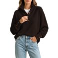 thumbnail image 1 of Turilly Womens Sweater Warm High Collar Long Sleeve Pullover with Button Placket for Autumn Winter Layering, 1 of 6