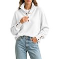thumbnail image 1 of Turilly Womens Sweater Warm High Collar Long Sleeve Pullover with Button Placket for Autumn Winter Layering, 1 of 6