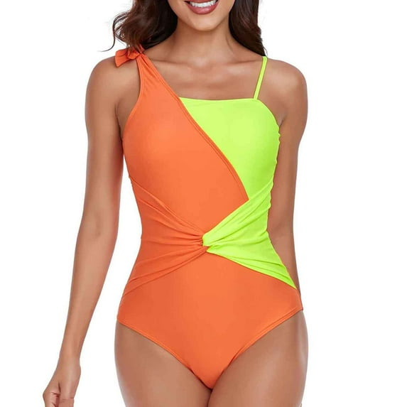 Turilly Womens Swimsuits Women's Fashionable And Sexy Patchwork Color Contrast Jumpsuit Swimsuit