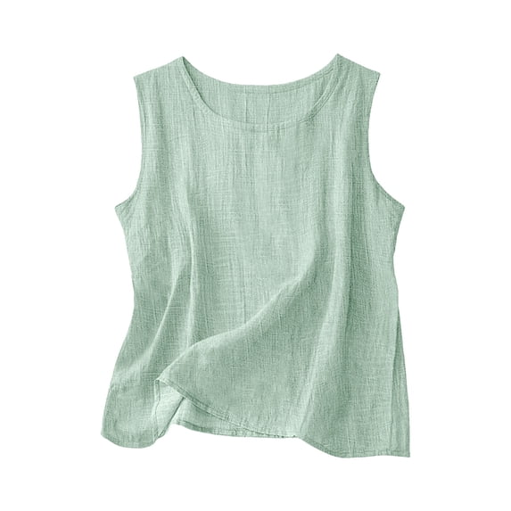 Turilly Womens Tank Top Loose Fit Fashion Ladies Leisure Round Neck Solid Blouse Sleeveless Summer Tops
