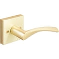 thumbnail image 1 of Turin Door Lever with Square Rosette, Dummy (Non-Turning) Latch, Right-Handed, Satin Brass by Stone Harbor Hardware, 1 of 1