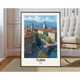 thumbnail image 1 of Turin Italy City Map Wall Art Travel Decor Photo Print, Unframed Canvas 8x10in, 1 of 4