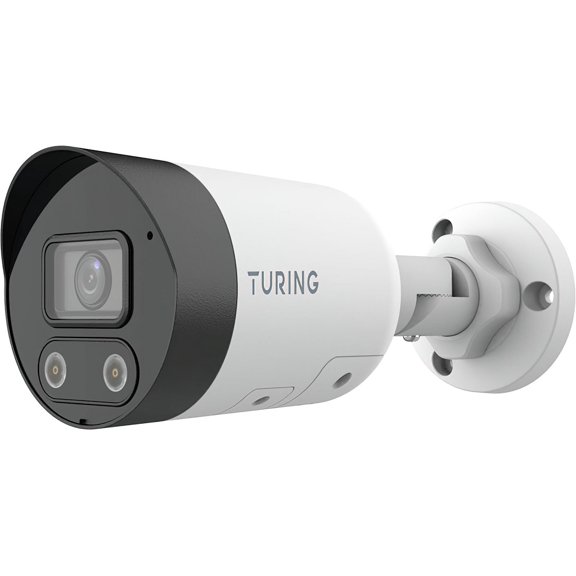 Turing TP-MBAD8M28 SMART Series 8MP Active Deterrence Bullet IP Camera; White; 2.8mm Fixed Lens; Face Recognition, People and Car Detection with SMART Series NVR and Turing Bridge