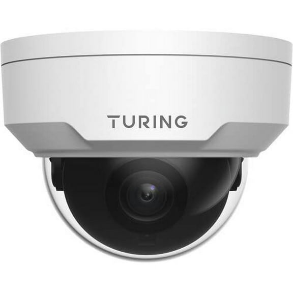 Turing TP-MFD4A4 Smart Series TwilightVision 4MP IR Dome IP Camera, White; 4mm Lens; Smart IR Up to 30m 98ft; Support 256 G MicroSD Card; IP67, IK10, WDR, PoE