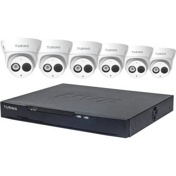 Turing Video TN-K086T44 Advantage Series 8-Channel 8MP NVR with 4TB HDD & 6 4MP Turret Cameras Kit