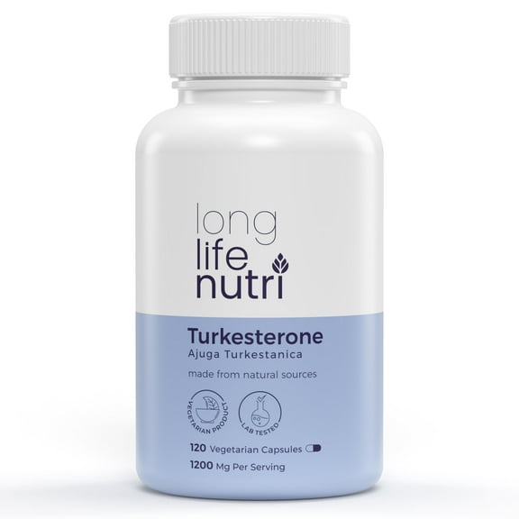 LongLifeNutri Turkesterone 1200mg - 120 Vegetarian Capsules for Strength, Recovery, and Muscle Growth