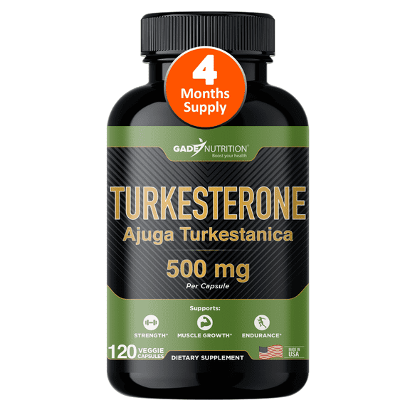 Gade Nutrition Turkesterone Supplement - Testosterone Support - 1500 mg (Ajuga Turkestanica Extract Std. to 10% Turkesterone)