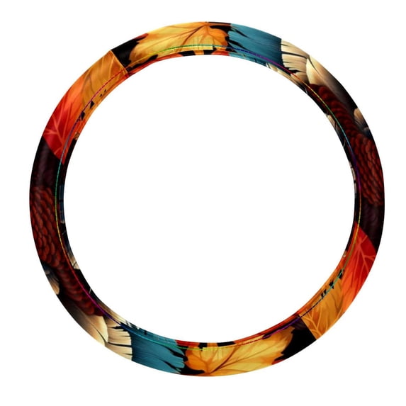 Turkey 14.5 Inch Printing PVC Leather Car Wheel Cover Steering Wheel Covers Auto Accessories