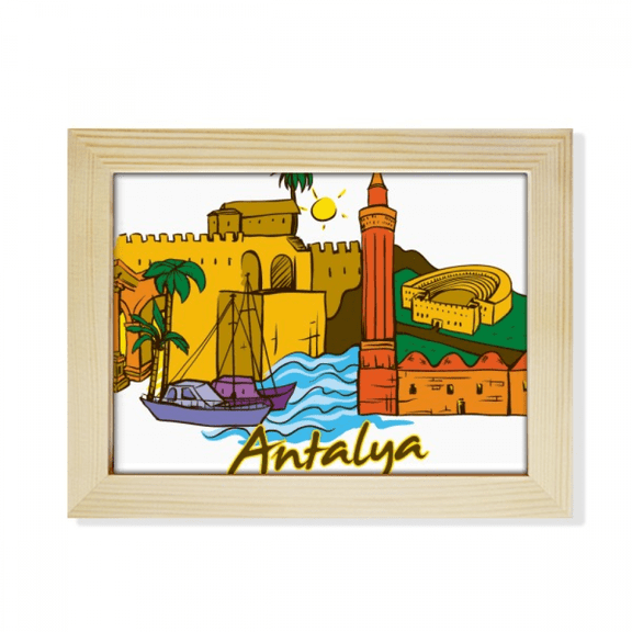 Turkey Antalya Burdur Watercolor Desktop Photo Frame Picture Art Decoration Painting 6x8 inch