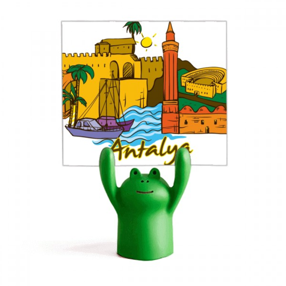 Turkey Antalya Burdur Watercolor Memo Holder Cartoon Animal Frog Stand Decoration